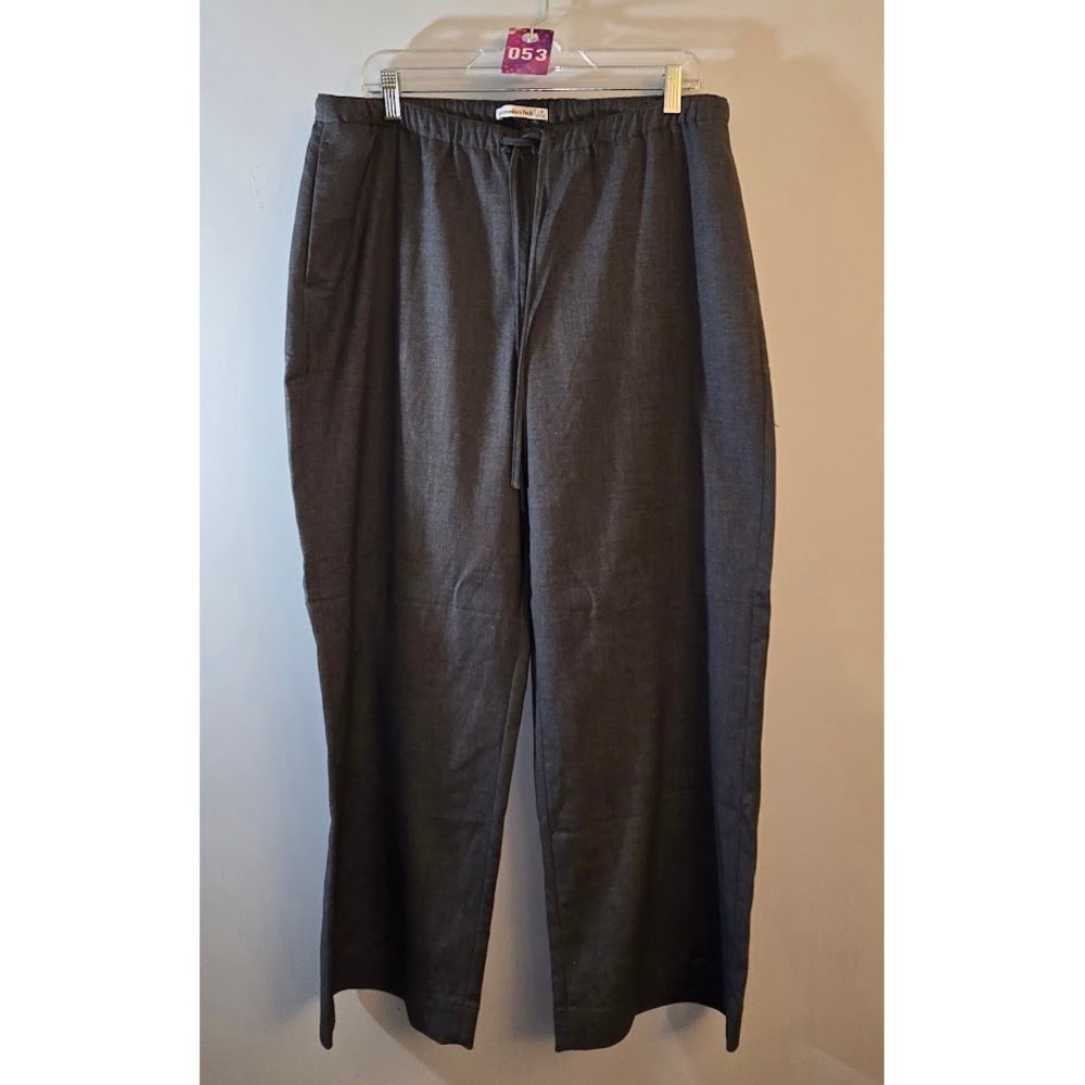 Abercrombie & Fitch Womens Pull-On Wide Leg Pants Light Weight Gray Size L Reg
